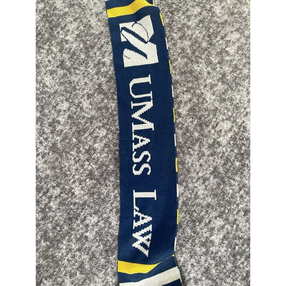University Of Massachusetts Law School Blue White Yellow Scarf